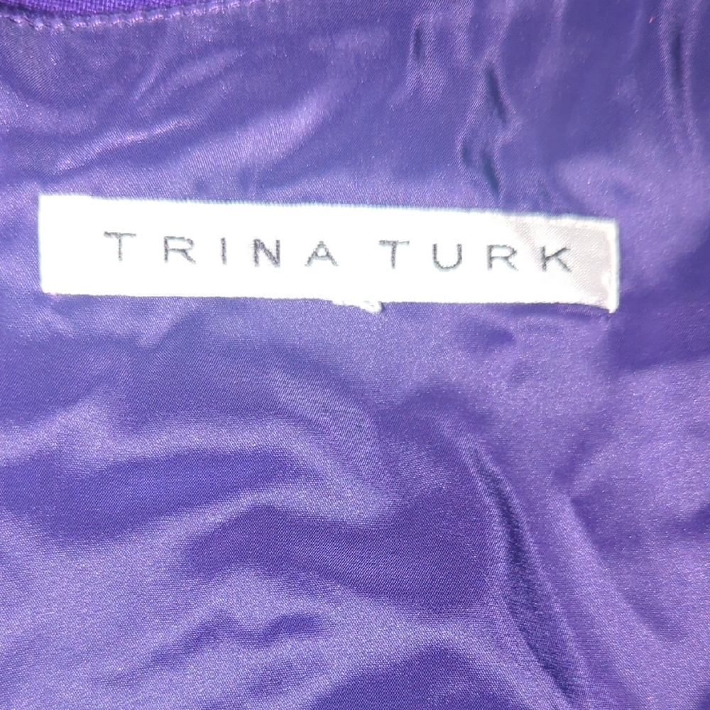 Trina Turk V-Neck Sleeveless Purple Midi Dress - Picture 12 of 15